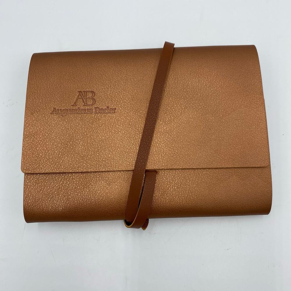 Augustinus Bader Bronze Color Faux Leather Wrap Around Trousseau Bag